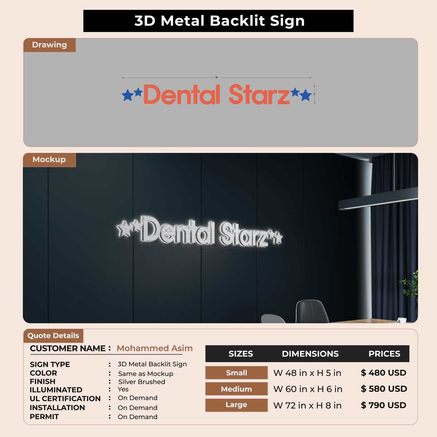 Custom Signs for Mohammed Asim
