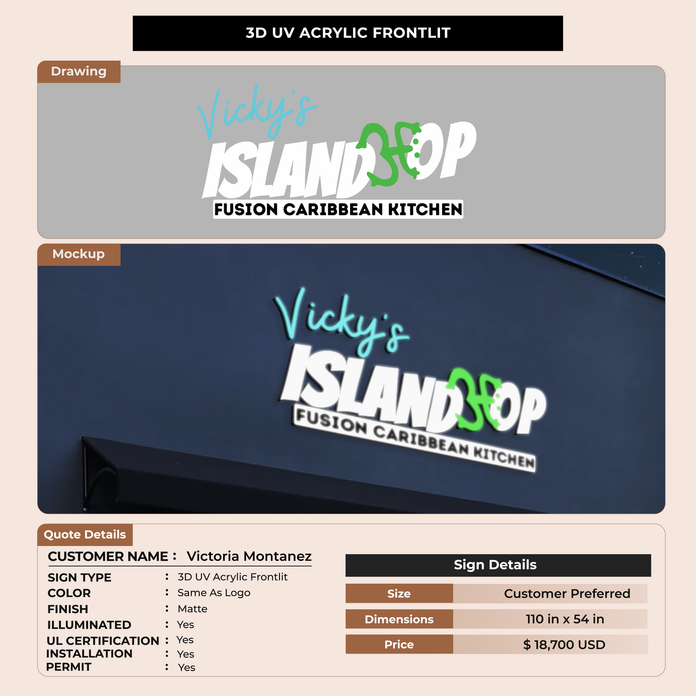 Custom Signs For Victoria Montanez-Roberts