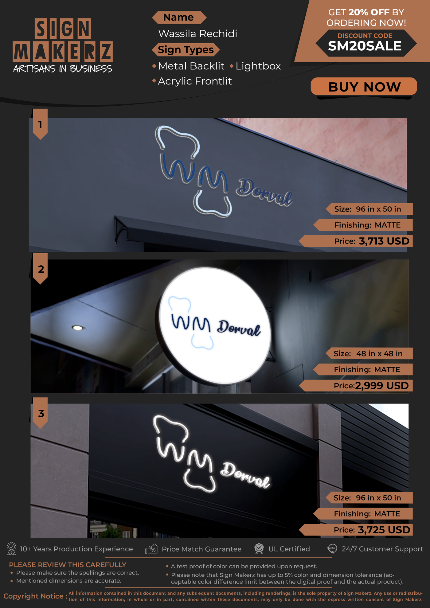 Business Signs for Wassila Rechidi