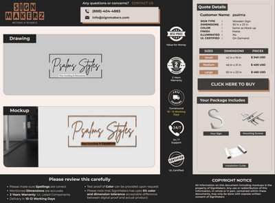 Custom Signs For psalma