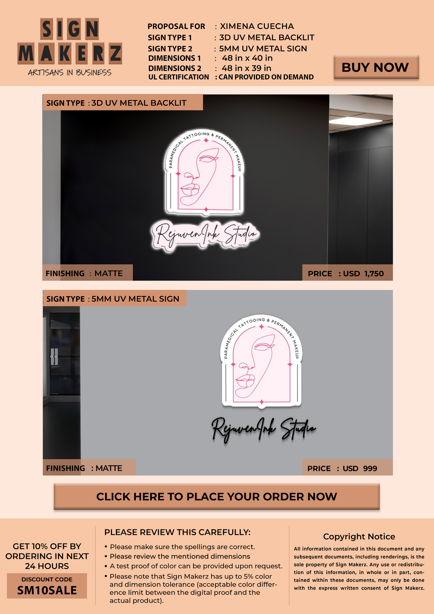 Business Signage for Ximena Cuecha