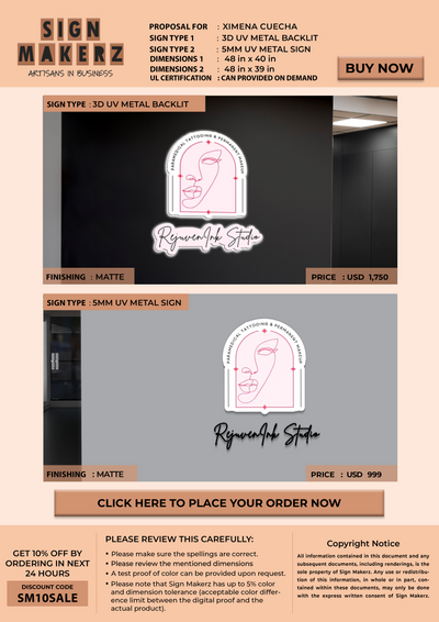 Business Signage for Ximena Cuecha