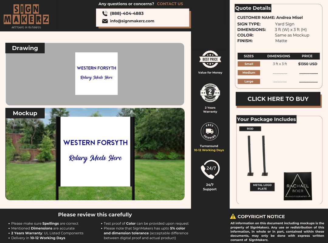 Yard sign for Andrea Misel