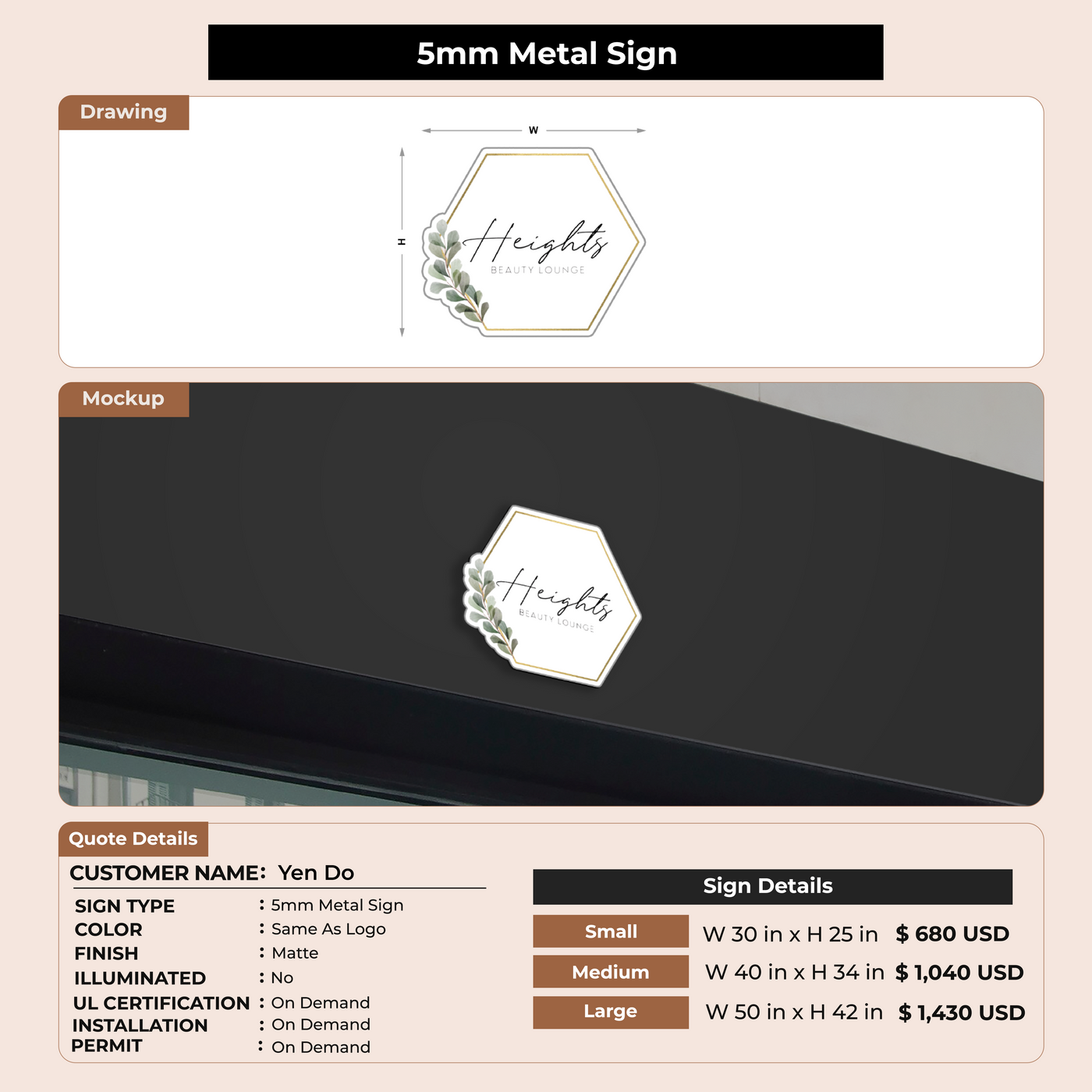 Custom Sign for Yen Do