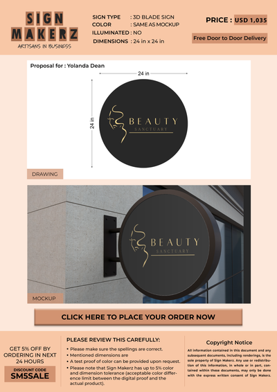 3d Blade Sign for Yolanda Dean