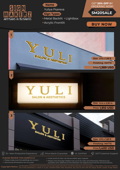 Business Signs For Yuliya Psareva