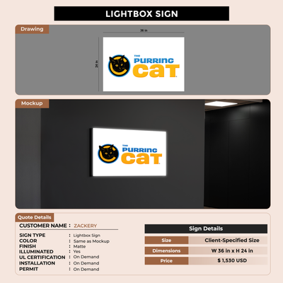 Light Box Sign for ZACKERY