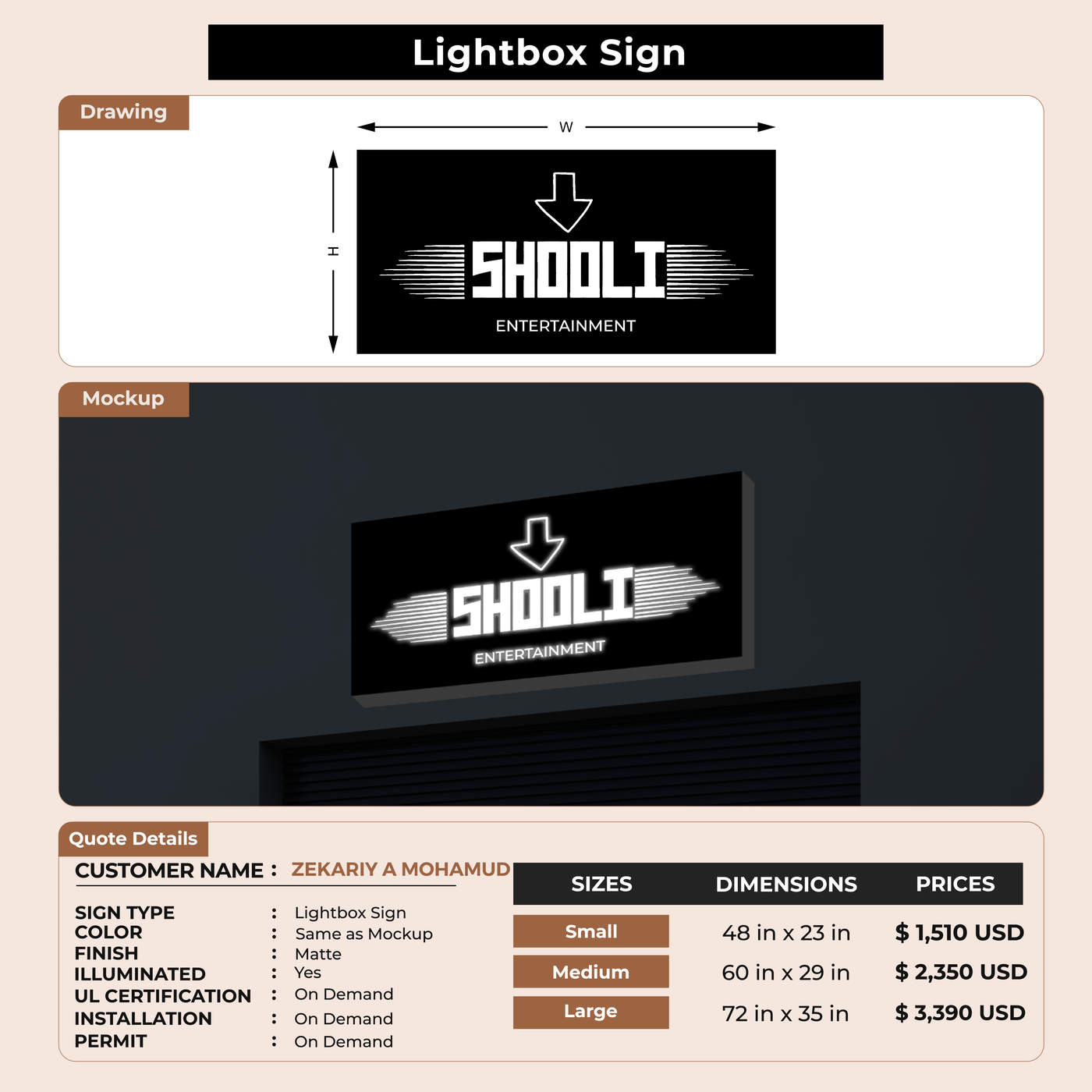 Business signage for ZEKARIY A MOHAMUD