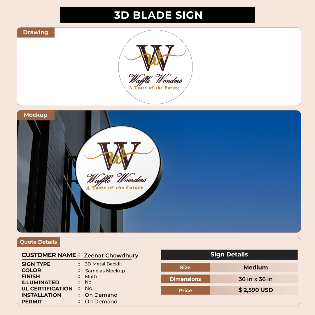 Business Signage for Zeenat Chowdhury