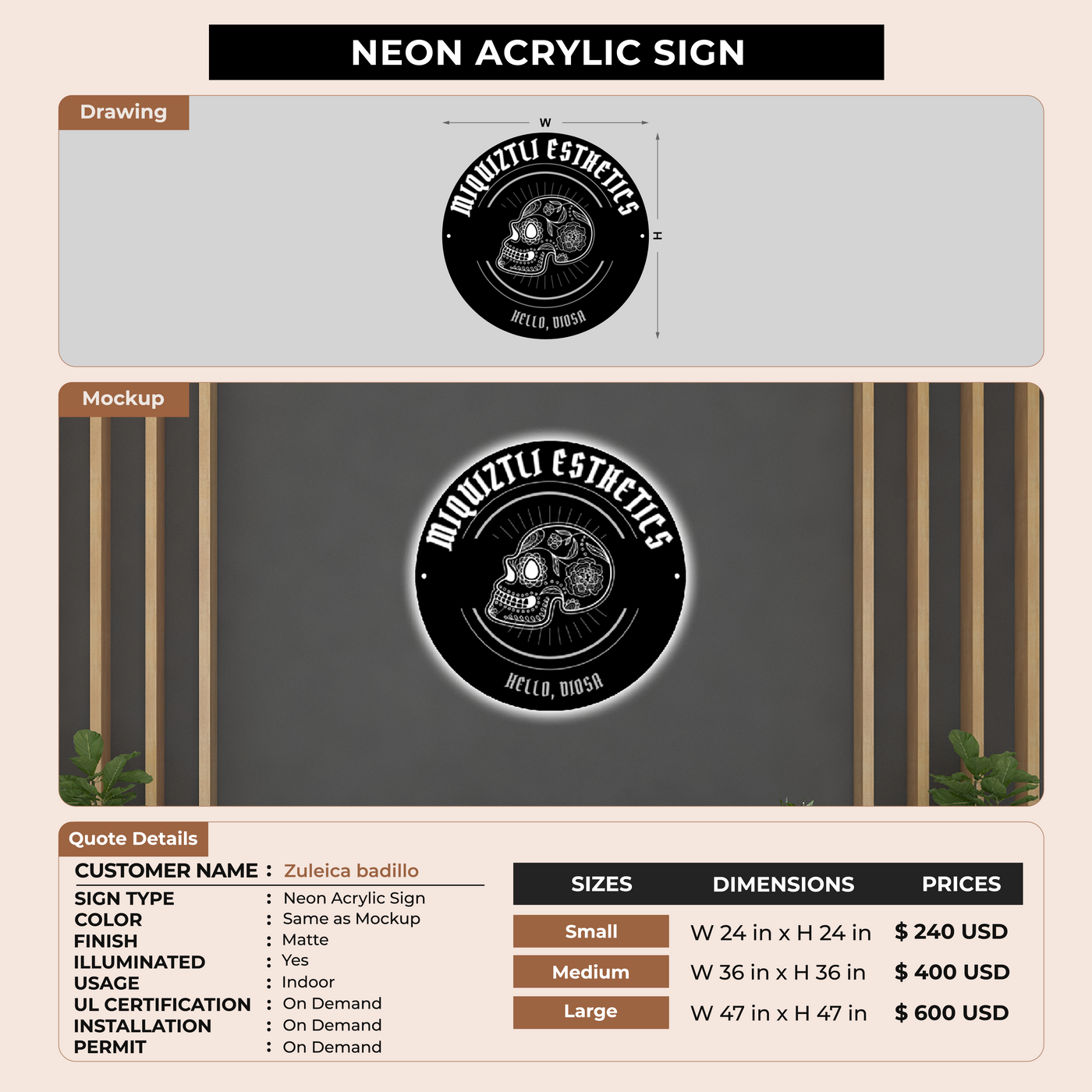 Custom Sign For Zuleica badillo