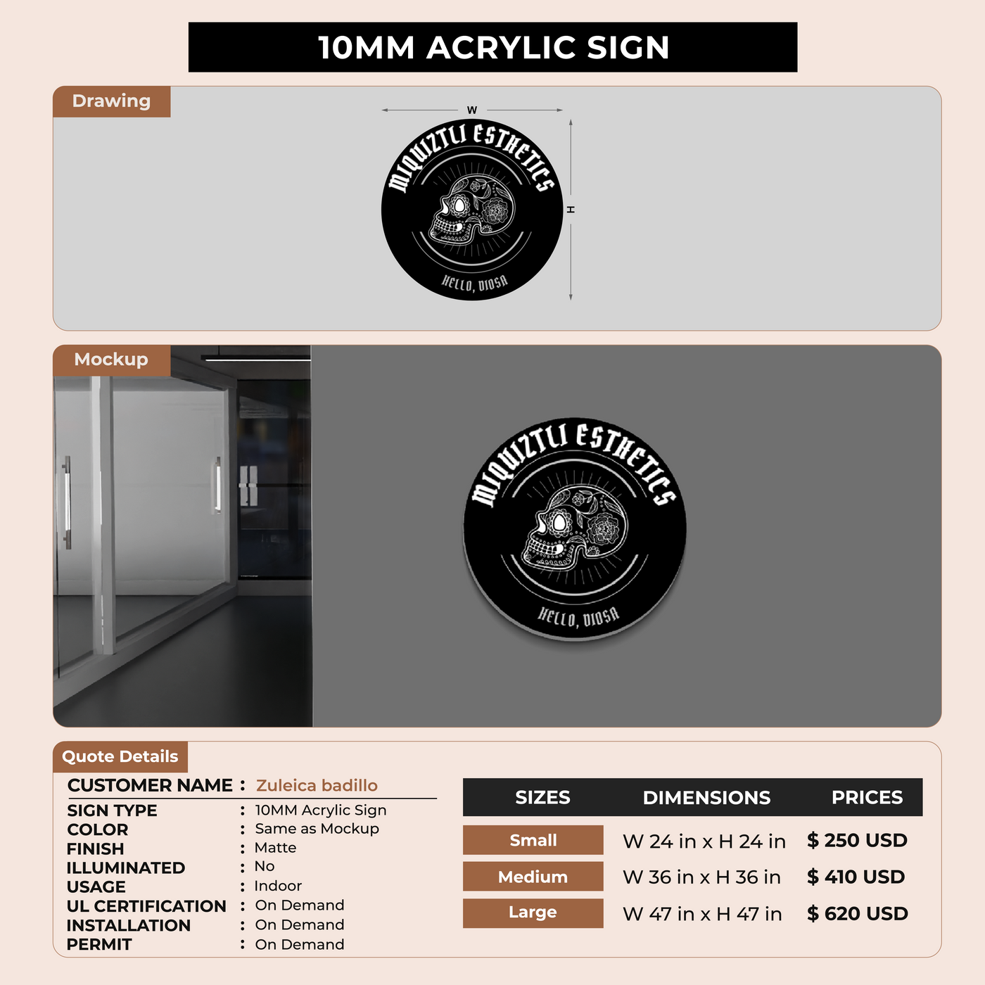 Custom Sign For Zuleica badillo