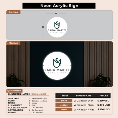 Custom Signs for Saida Martel
