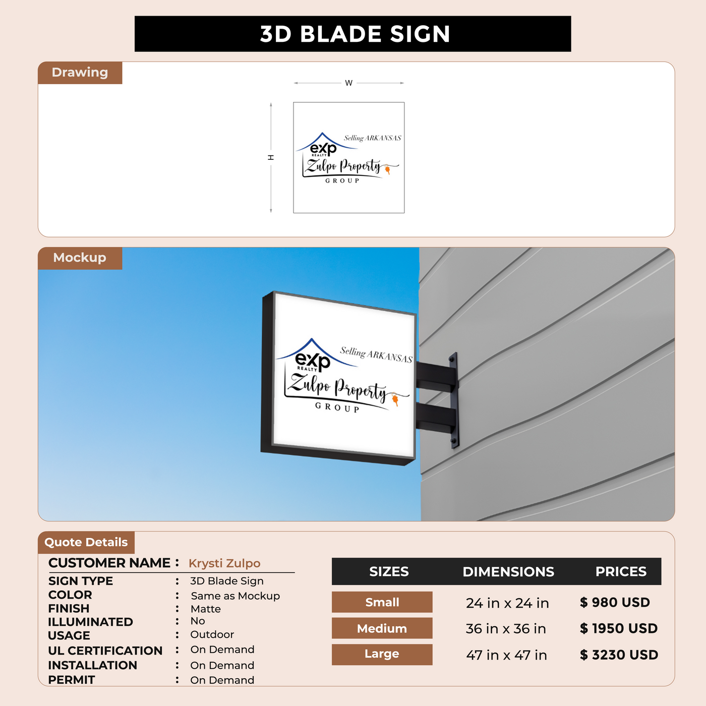 CUSTOM MOCKUP SIGN FOR Krysti Zulpo