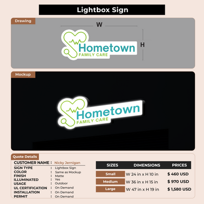 Lightbox Sign for Nicky Jernigan