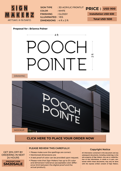 Business signage for Brianna Polner