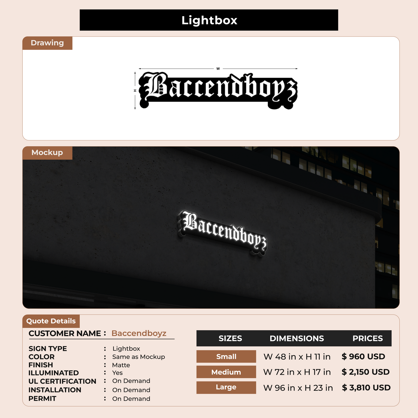 Custom Signs for Baccendboyz