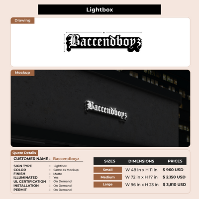 Custom Signs for Baccendboyz