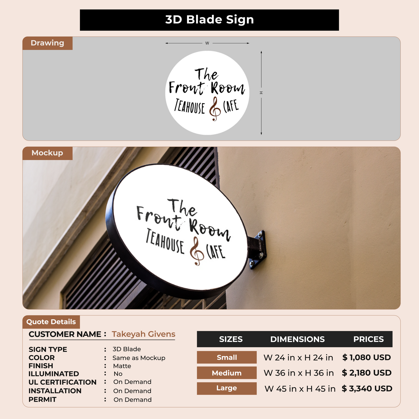 3D Blade Sign for Takeyah Givens