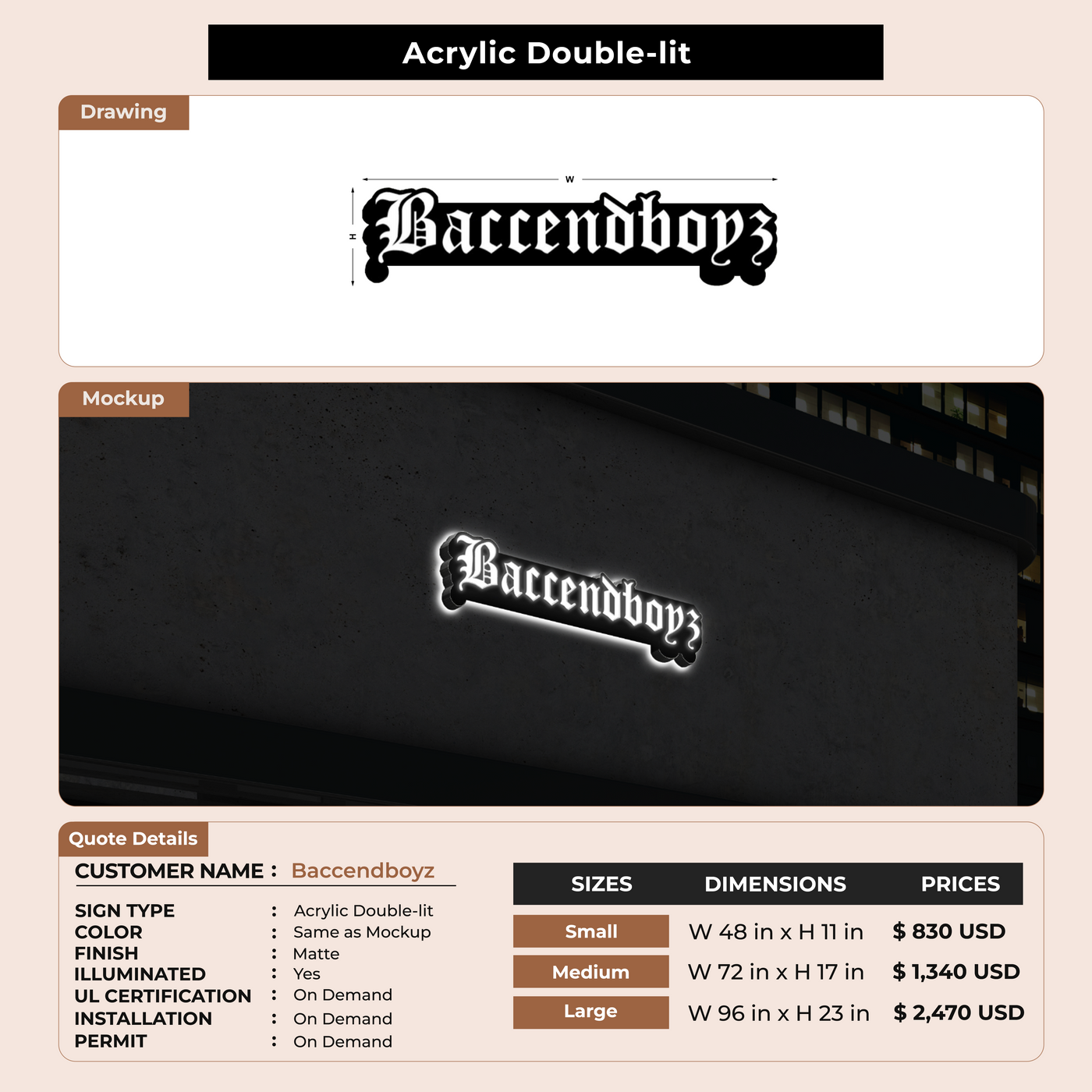 Custom Signs for Baccendboyz