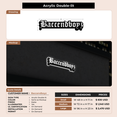 Custom Signs for Baccendboyz