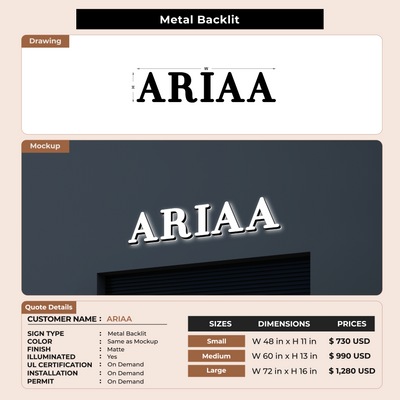 Custom Signs for ARIAA