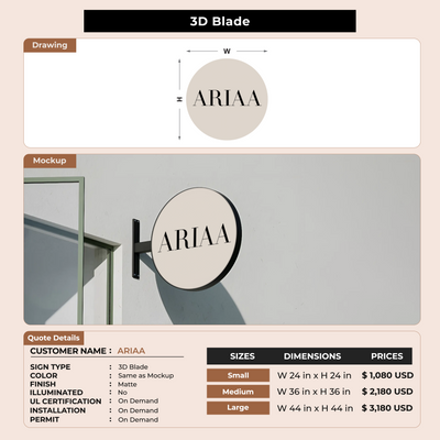Custom Signs for ARIAA