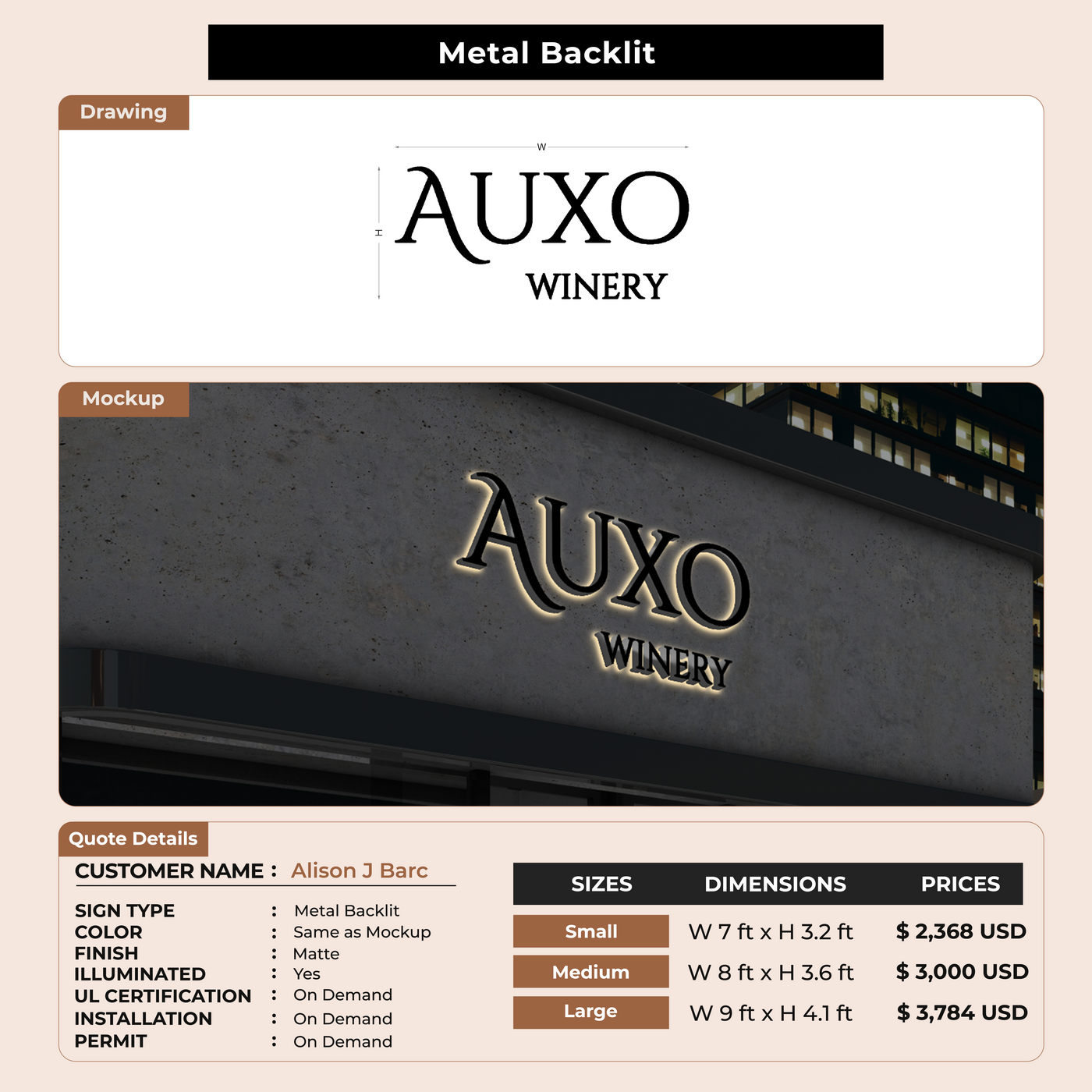 Custom Signs for Alison J Barc