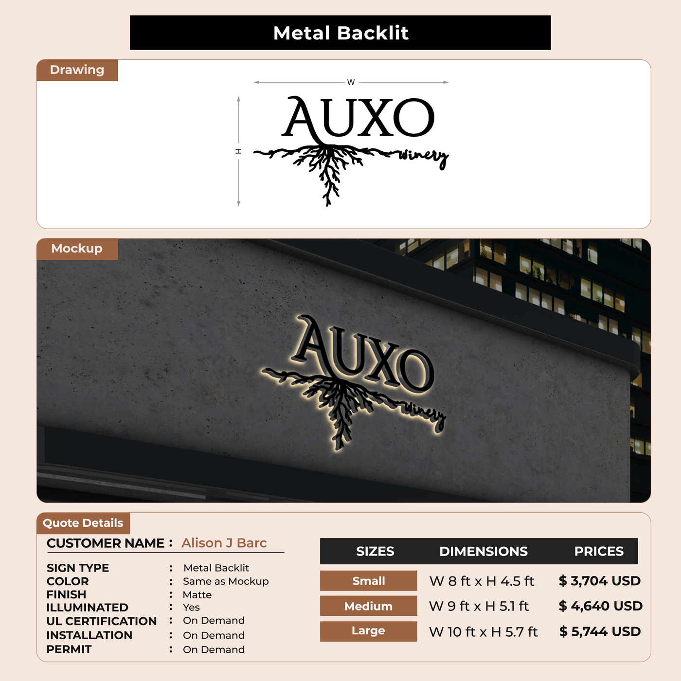 Custom Signs for Alison J Barc
