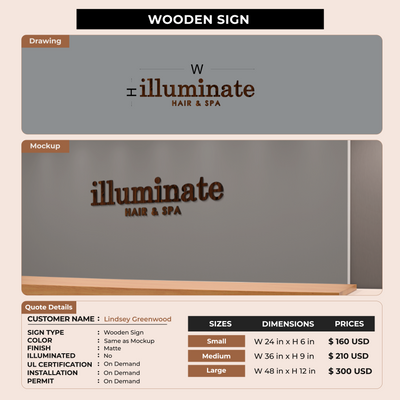 Wooden Sign for Lindsey Greenwood