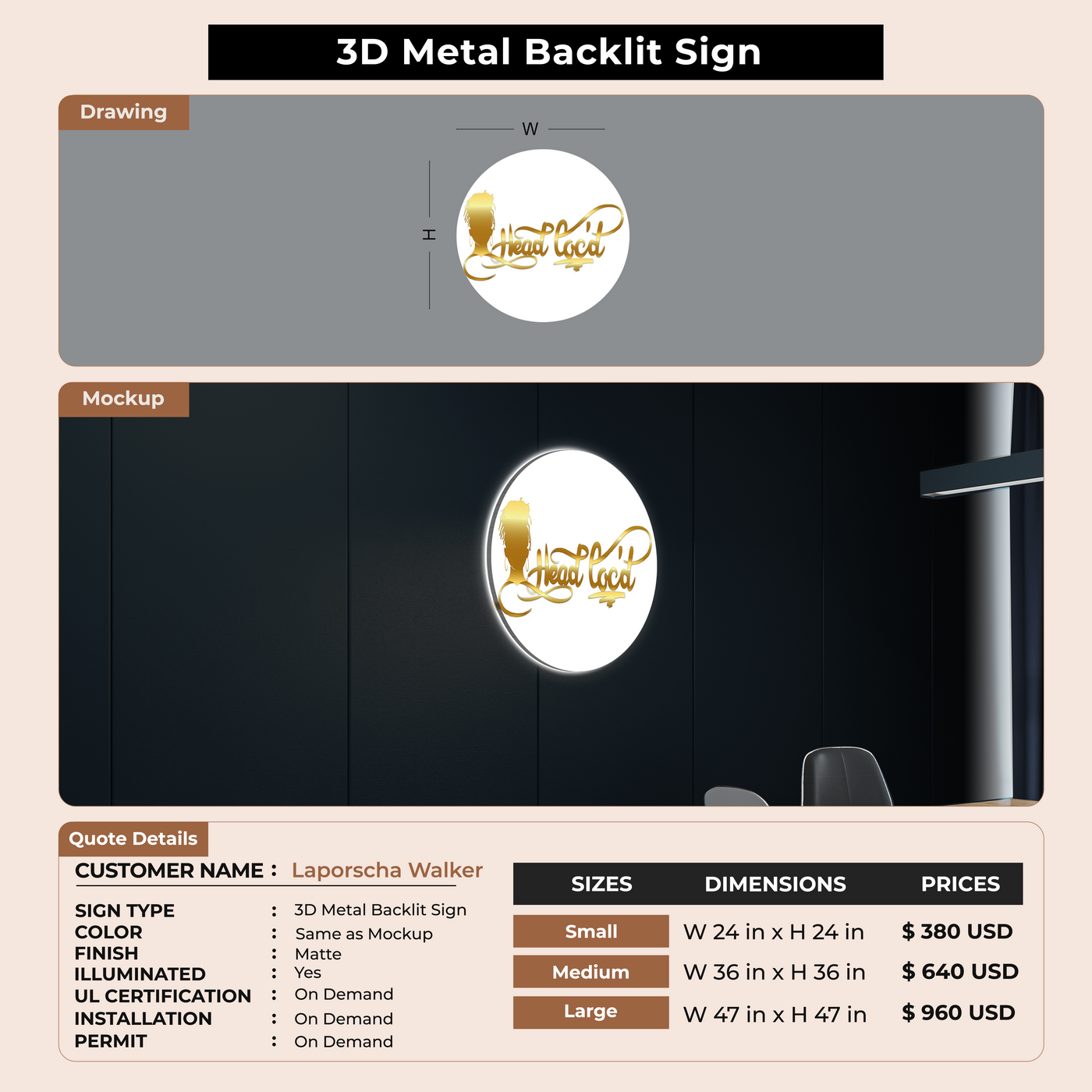 Custom Signs for Laporscha Walker