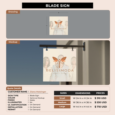 Blade Sign for Diana Matzinger