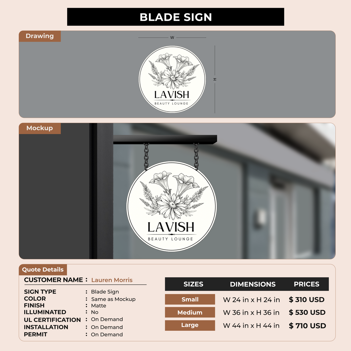 Custom Signs for Lauren Morris