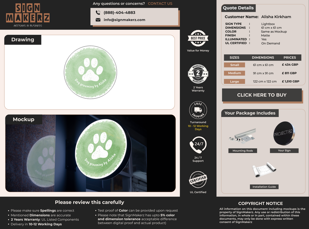 Custom Signs for Alisha Kirkham