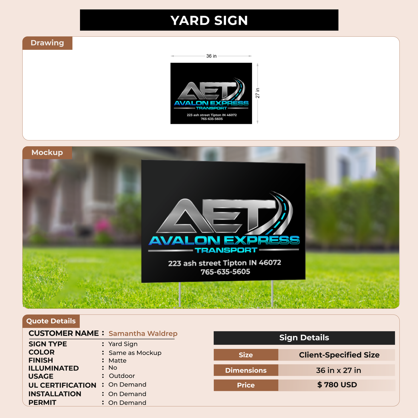 Custom Signs For Samantha Waldrep