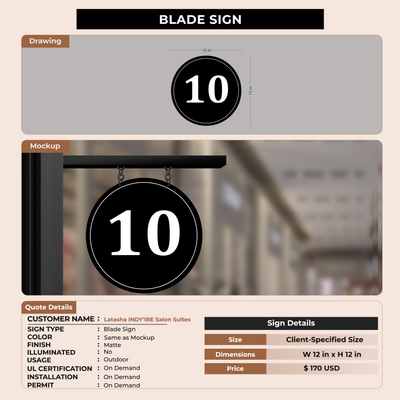 Custom Sign for Latasha INDY’IRE Salon Suites