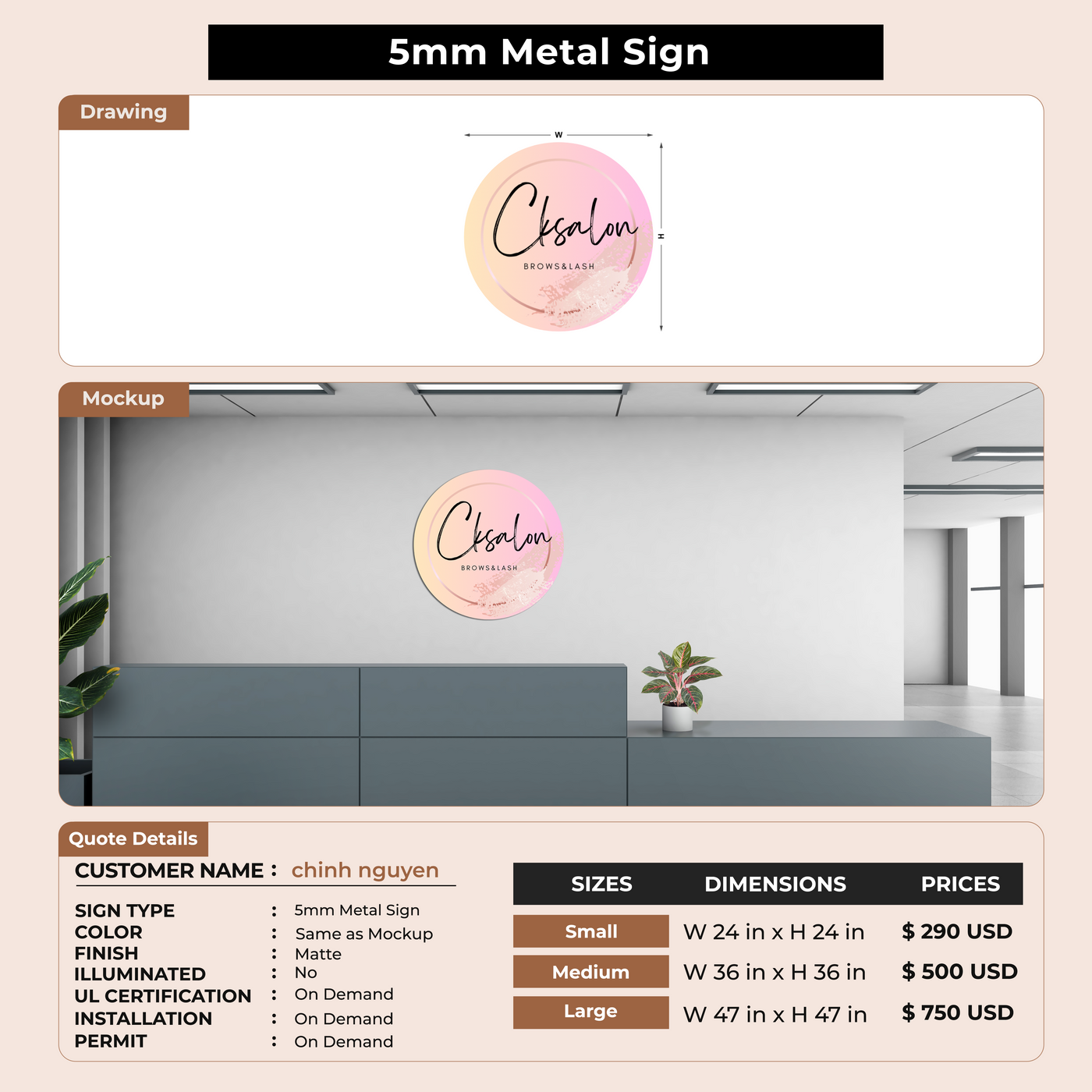 Custom Signs For chinh nguyen
