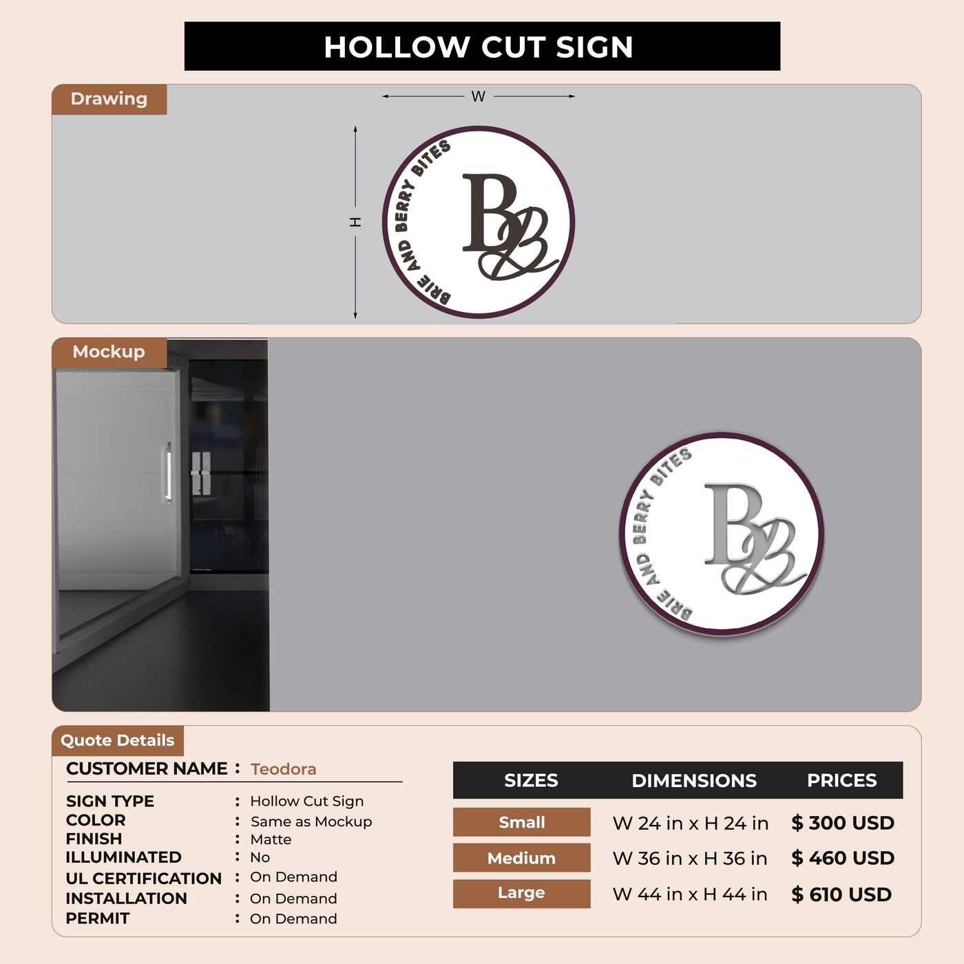 Custom Signs for Teodora
