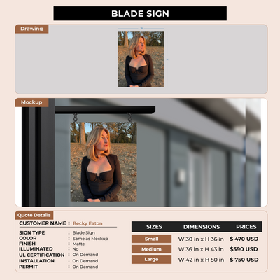 Blade sign For Ali Taylor