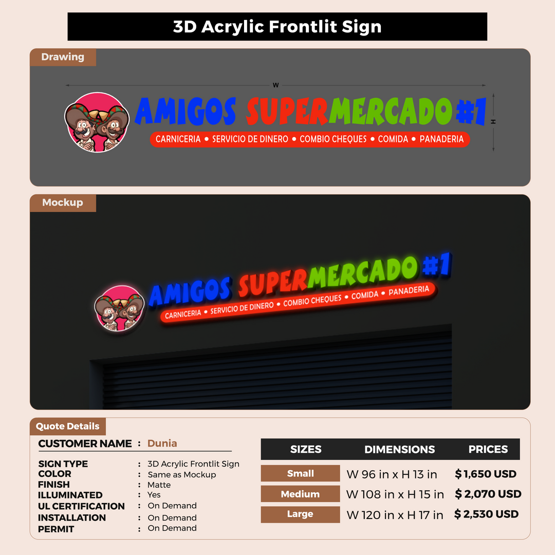 Custom Signs For dunia