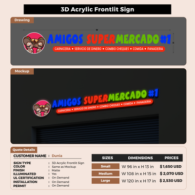 Custom Signs For dunia