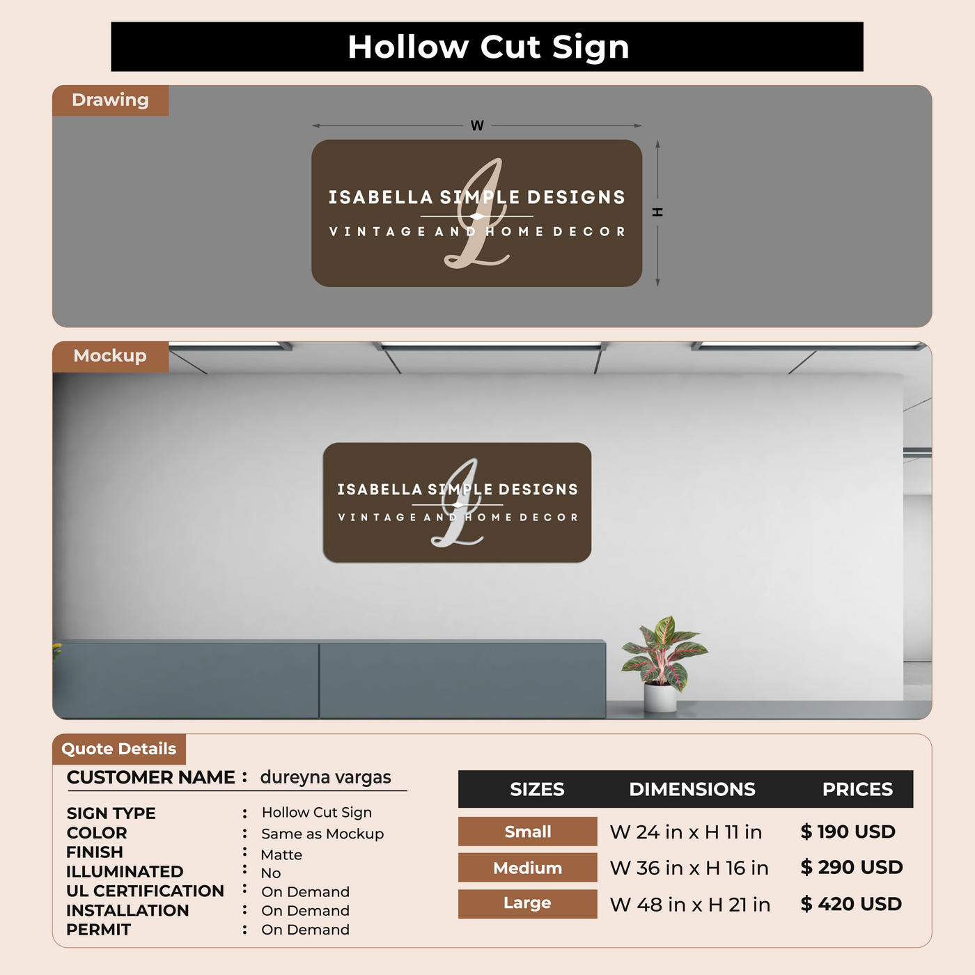 Custom Signs For dureyna vargas