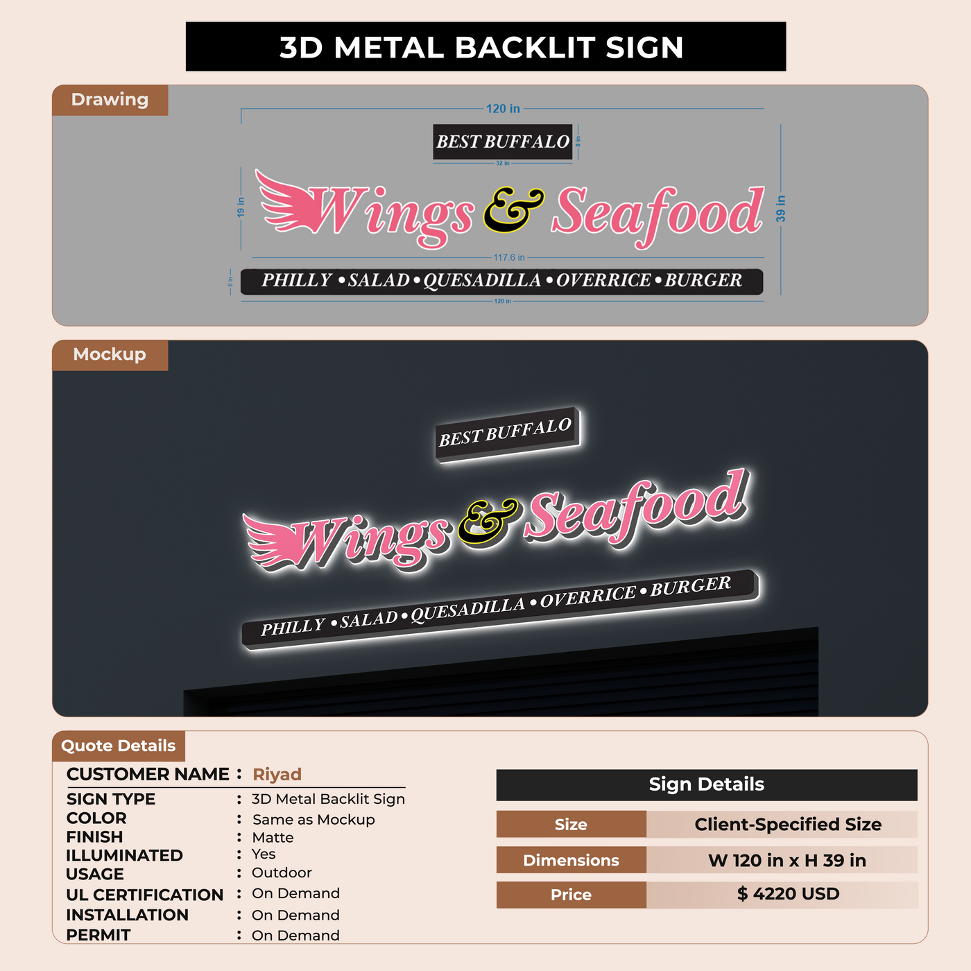 Custom Signs for Riyad