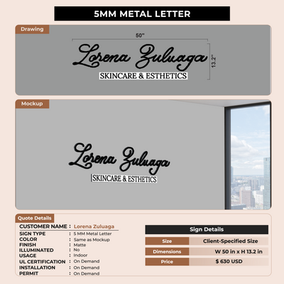 Custom Signs for Lorena Zuluaga