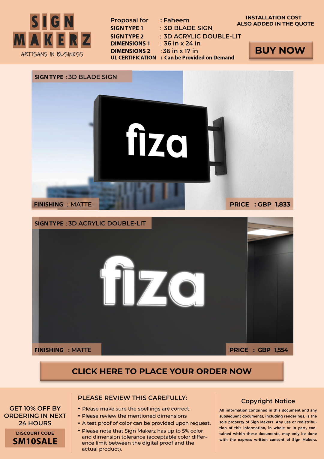 Custom Signs For Faheem