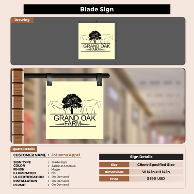 Blade Sign For JoHanna Appel