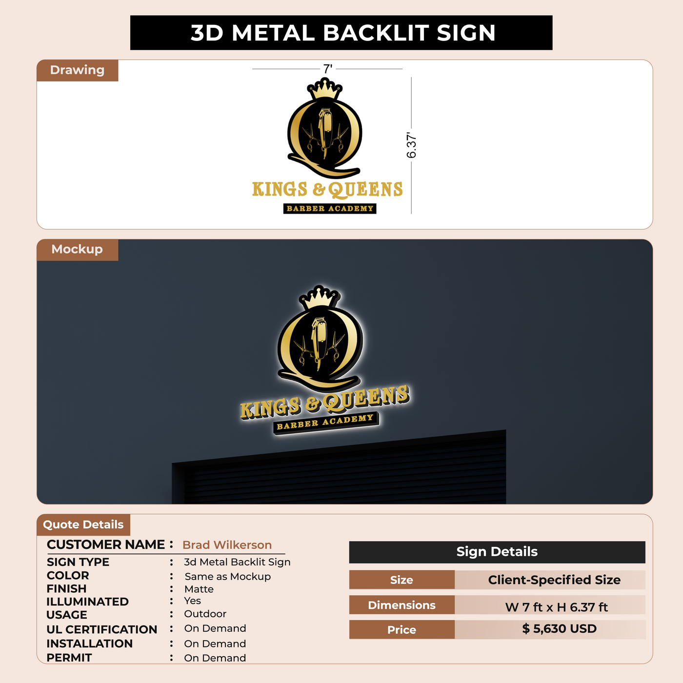 Custom Signs for Brad Wilkerson