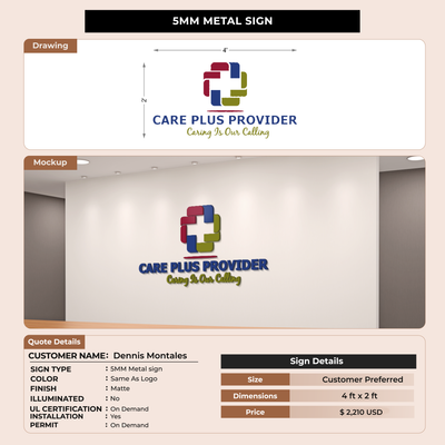 5mm metal sign for Dennis Montales