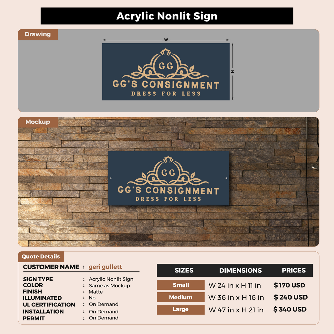 Custom Sign For geri gullett