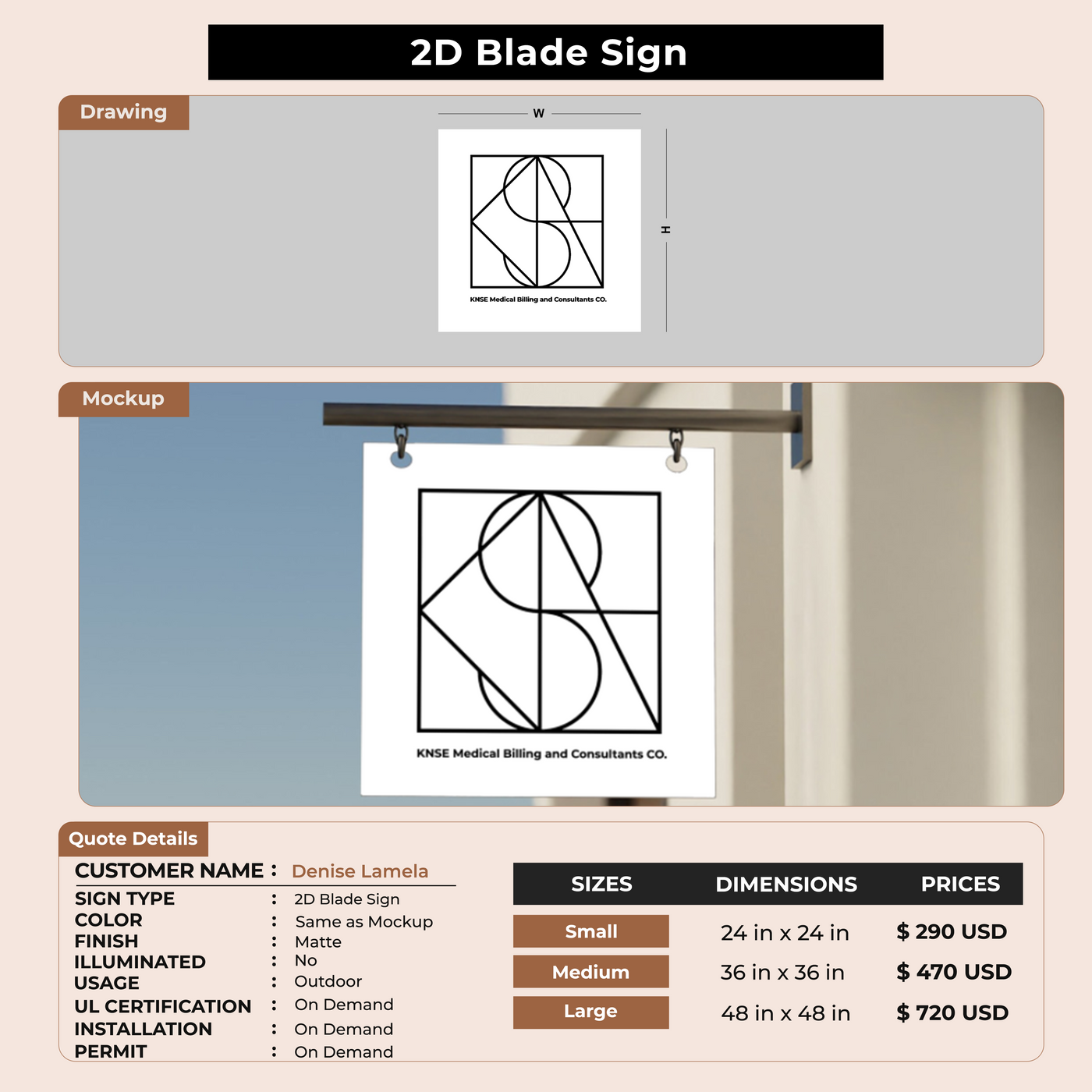 custom Signs for Denise Lamela