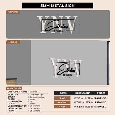 Custom signs for Valeria